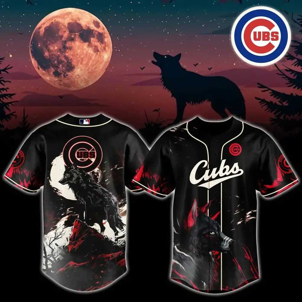 Chicago Cubs Mlb X Wolf Baseball Jersey Image