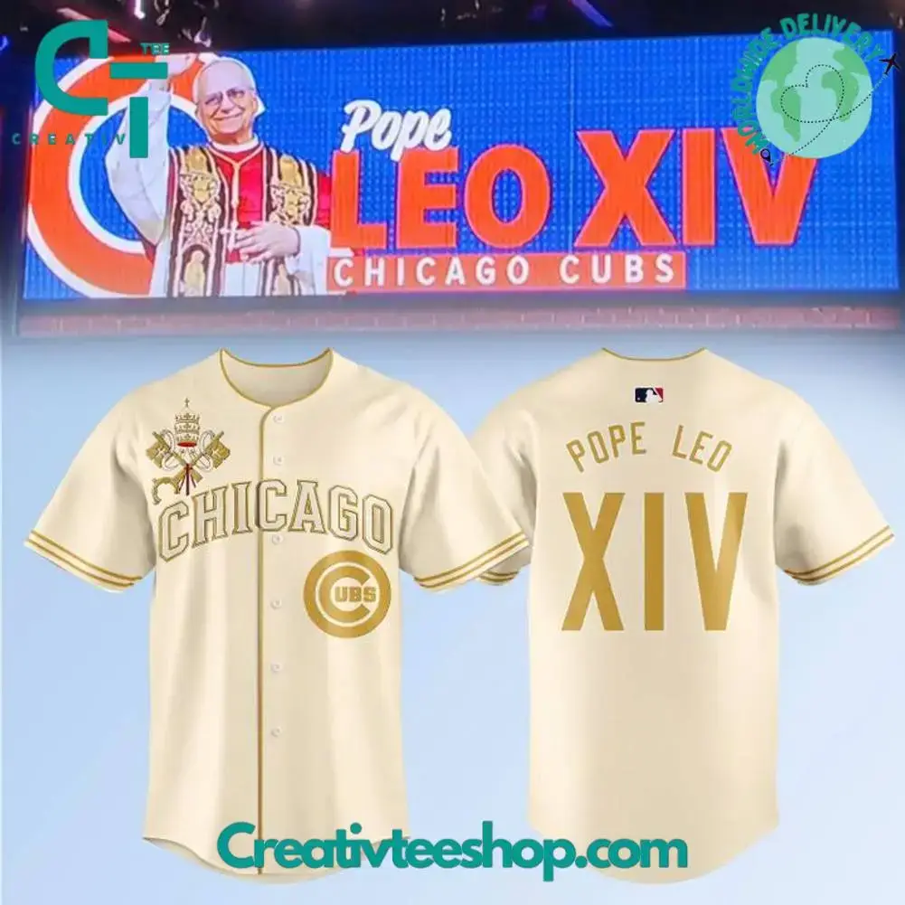 Chicago Cubs Pope Leo Xiv Vantican Logo Baseball Jersey Image