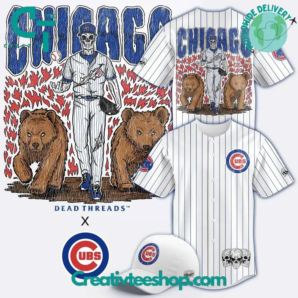 Chicago Cubs X Dead Threads Special Baseball Jersey Image