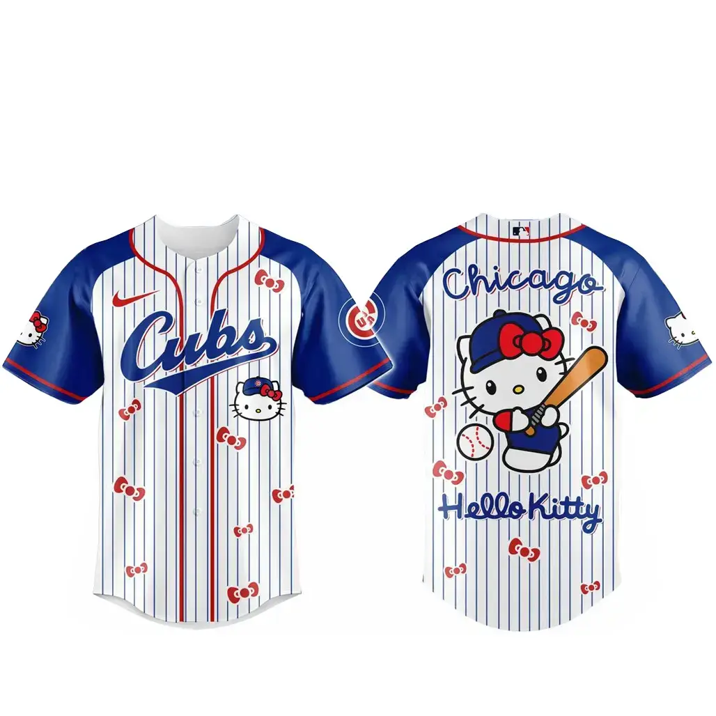 Chicago Cubs x Hello Kitty 2026 And Sanrio World Baseball Jersey Image