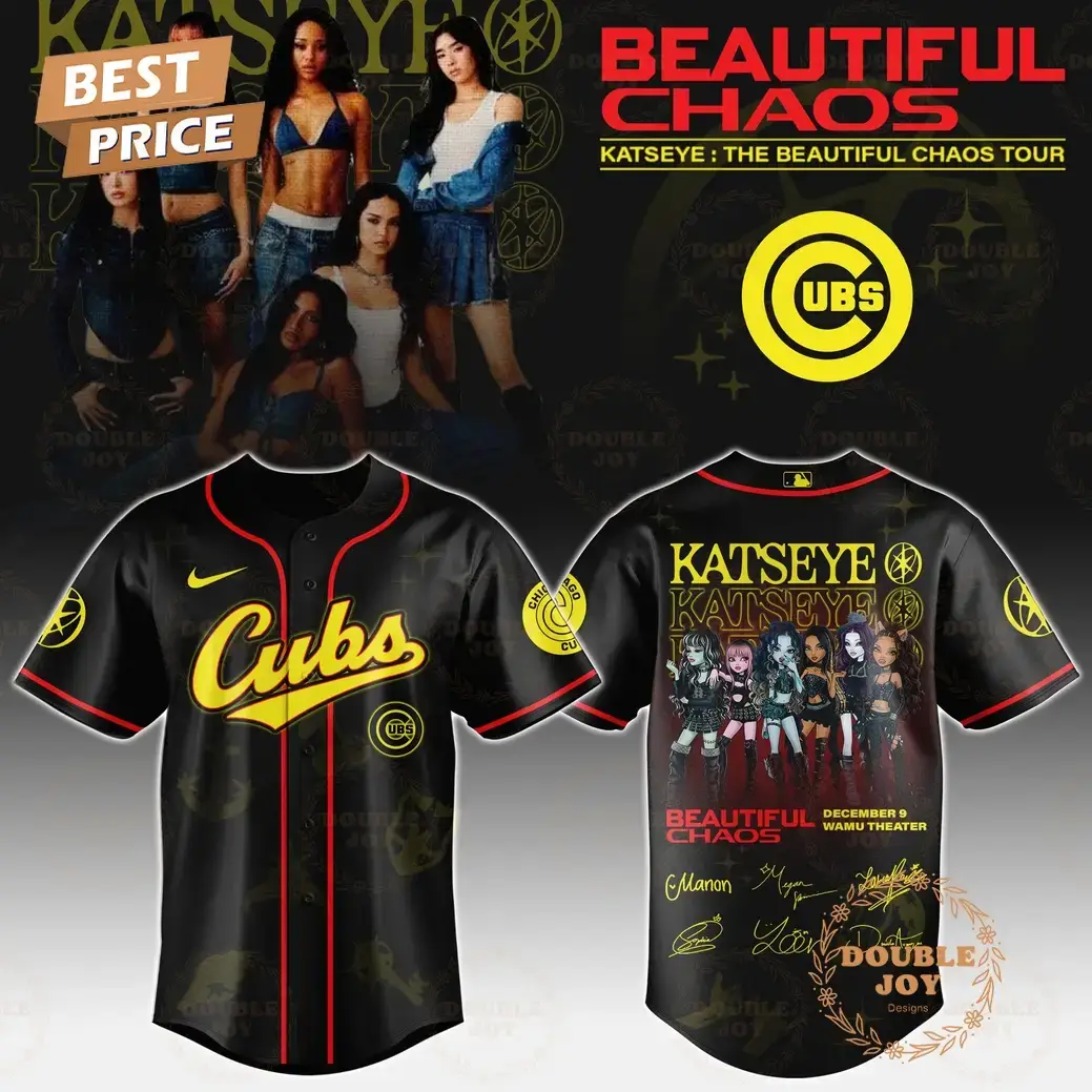 Chicago Cubs x Katseye "The Beautiful Chaos Tour" 2025 Baseball Jersey Image