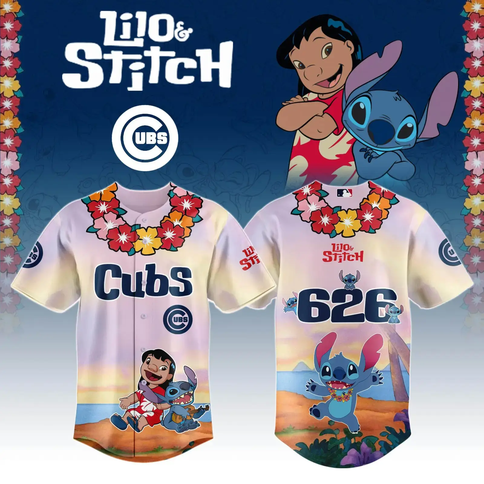 Chicago Cubs x Lilo And Stitch Special Edition Jersey 2025 Chicago Cubs Merch Image