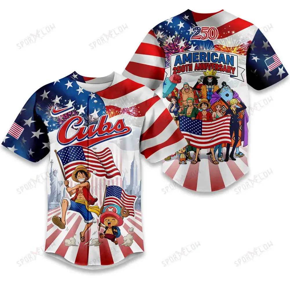 Chicago Cubs X One Piece United States Of America 250 Baseball Jersey Image