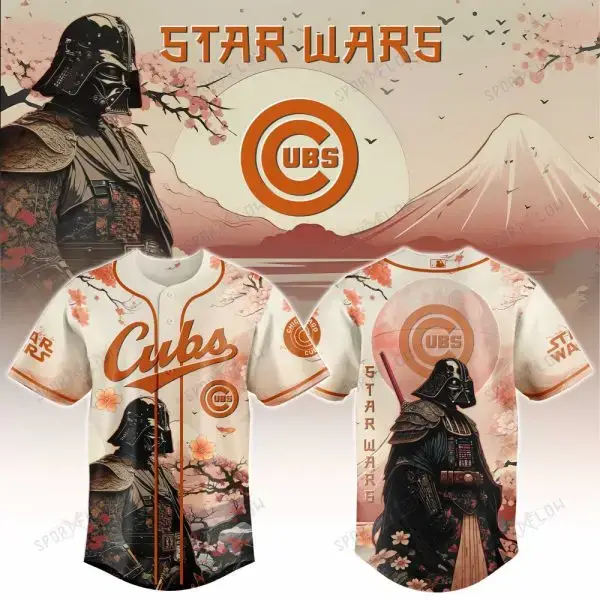 Chicago Cubs X Star Wars Darth Vader Samurai Lord Baseball Jersey Image