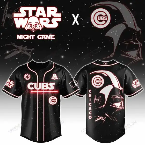 Chicago Cubs X Star Wars Darth Vader Sith Lord Night Game Baseball Jersey Image