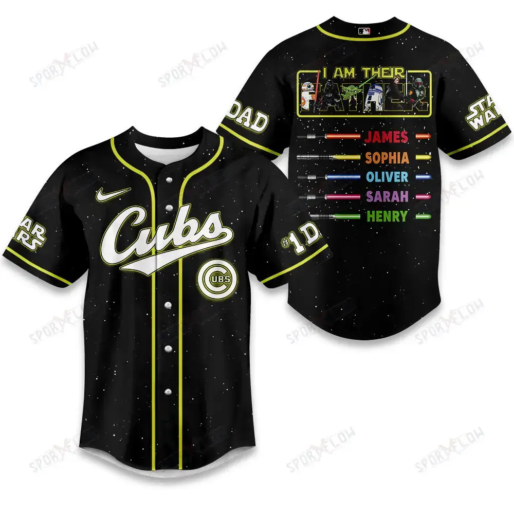 Chicago Cubs X Star Wars I Am Their Father Custom Name Baseball Jersey Image