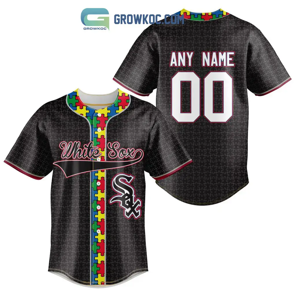 Chicago White Sox MLB Fearless Against Autism Personalized Baseball Jersey Image