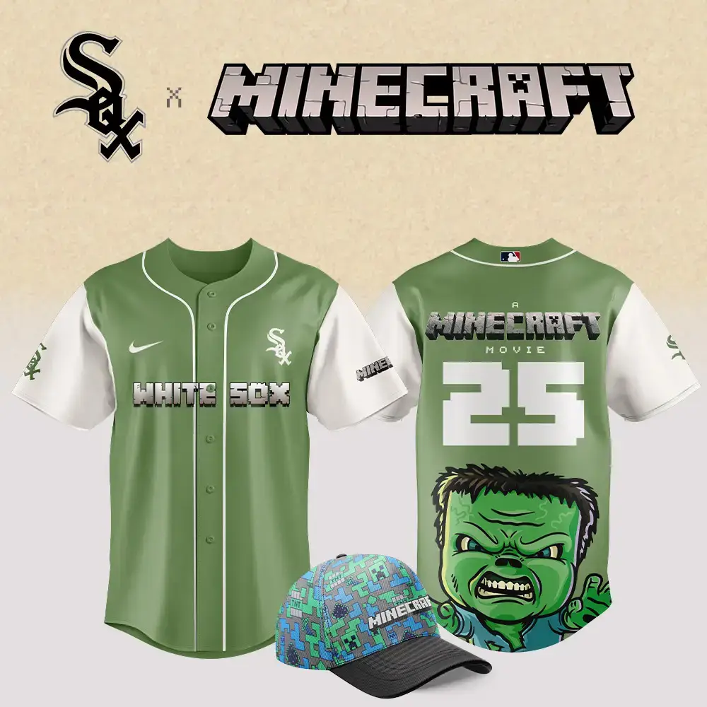 Chicago White Sox Mlb X Minecraft Movie Baseball Jersey Image