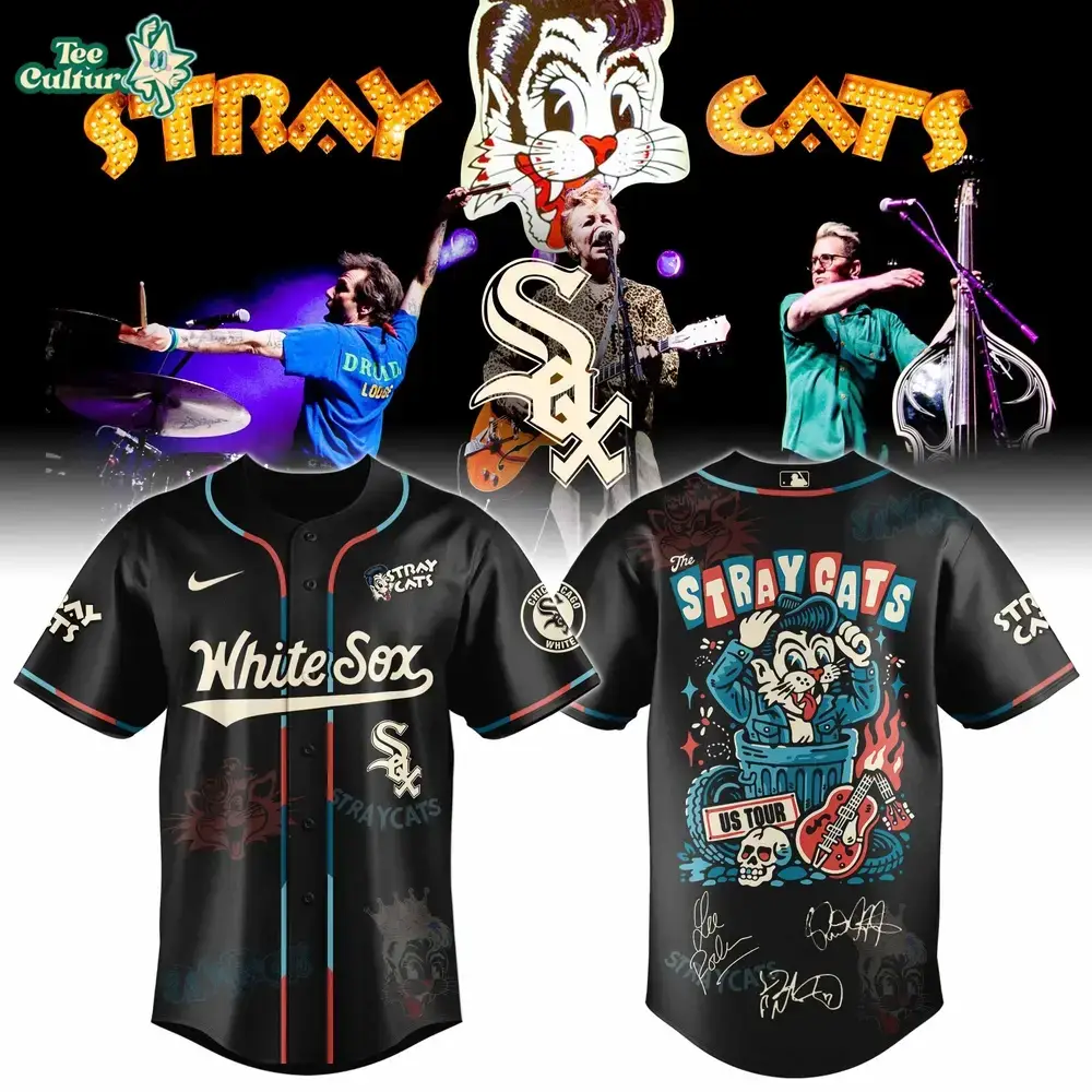 Chicago White Sox Stray Cats 2026 US Tour Inspired Baseball Jersey Image