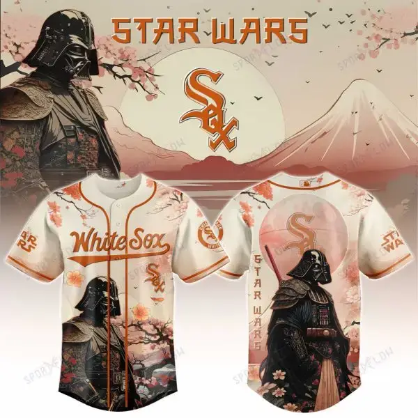 Chicago White Sox X Star Wars Darth Vader Samurai Lord Baseball Jersey Image