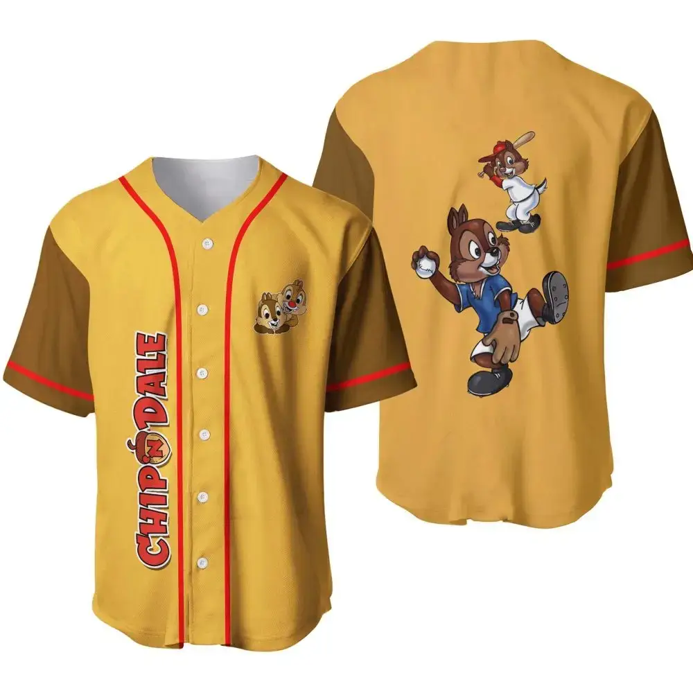Chip 'N Dale Baseball Jersey – Fun Cartoon Sports Tee For Kids & Adults Image