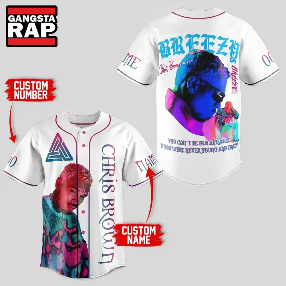 Chris Brown Brezzy Tour 2024 Custom Baseball Jersey Image