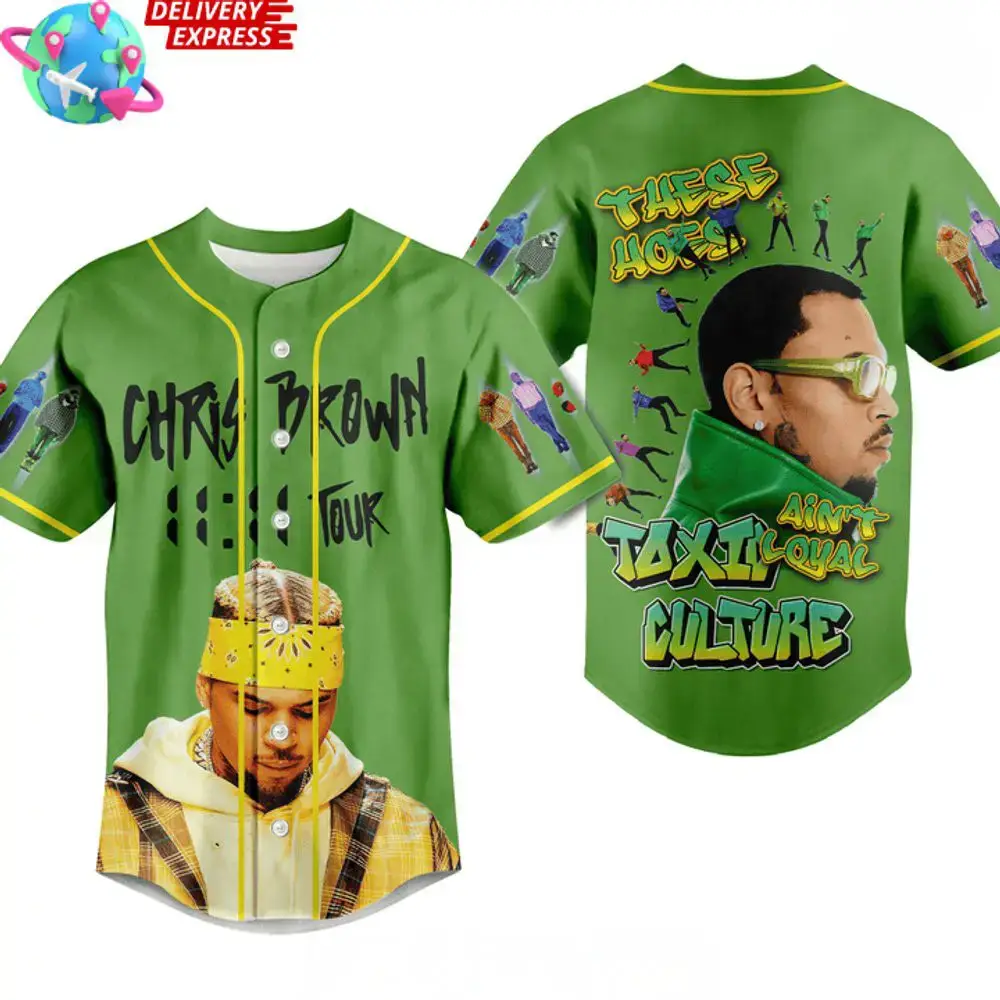 Chris Brown Merch Chris Brown 11:11 Tour Baseball Jersey Dad Gifts For Father's Day 2025 Image