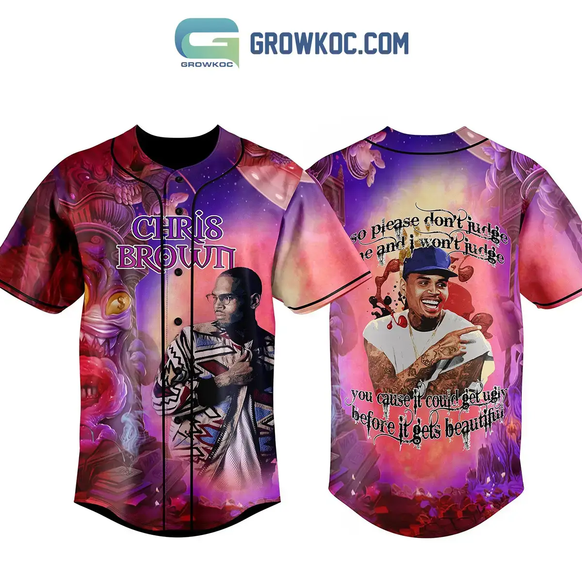 Chris Brown So Please Don't Judge Me And I Won't Judge Baseball Jersey Image
