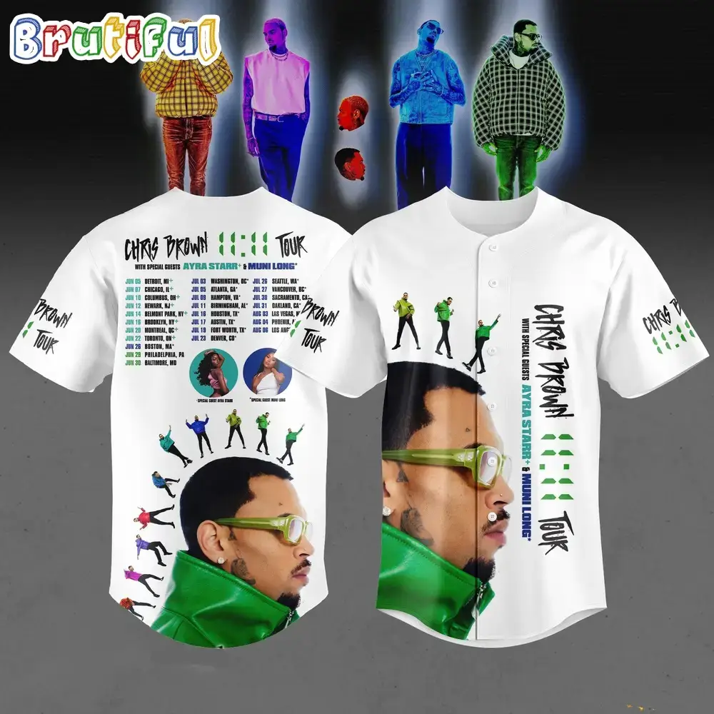Chris Brown The 11 11 Tour 2024 Baseball Jersey Image