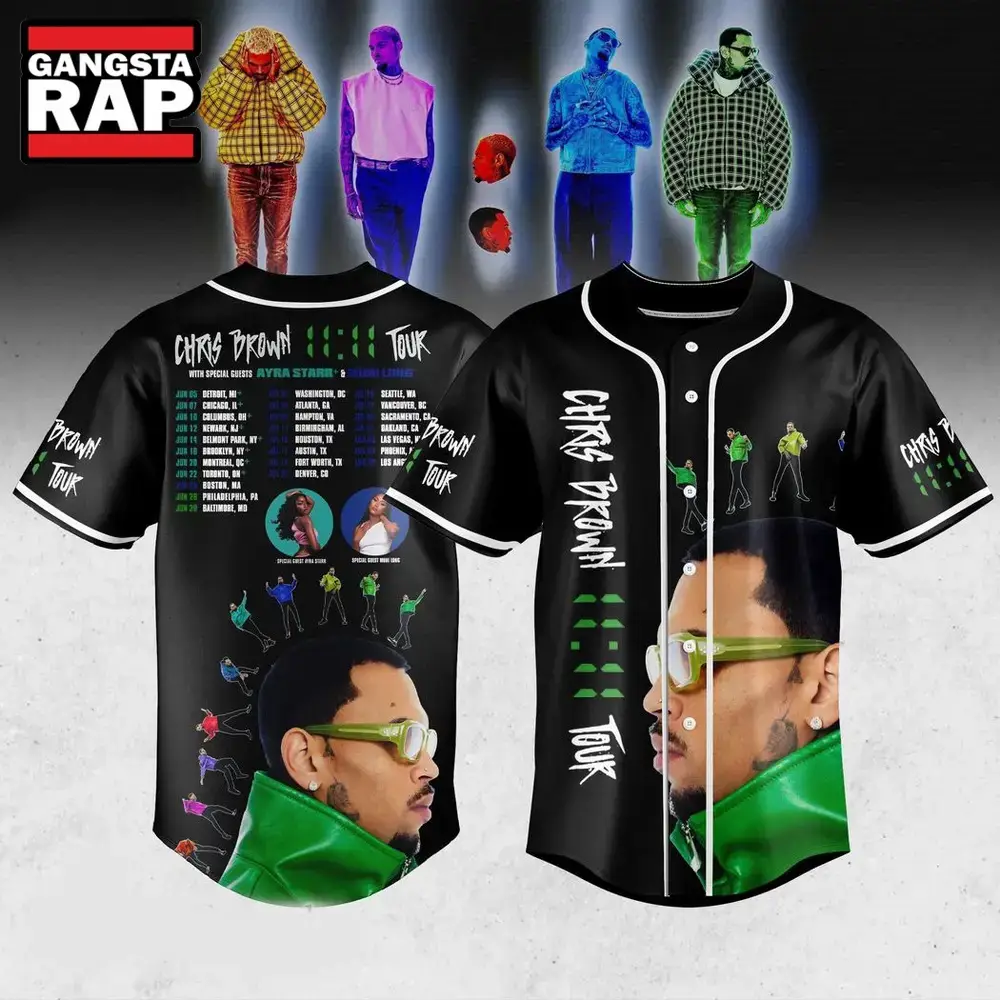 Chris Brown The 1111 Tour 2024 Baseball Jersey Image