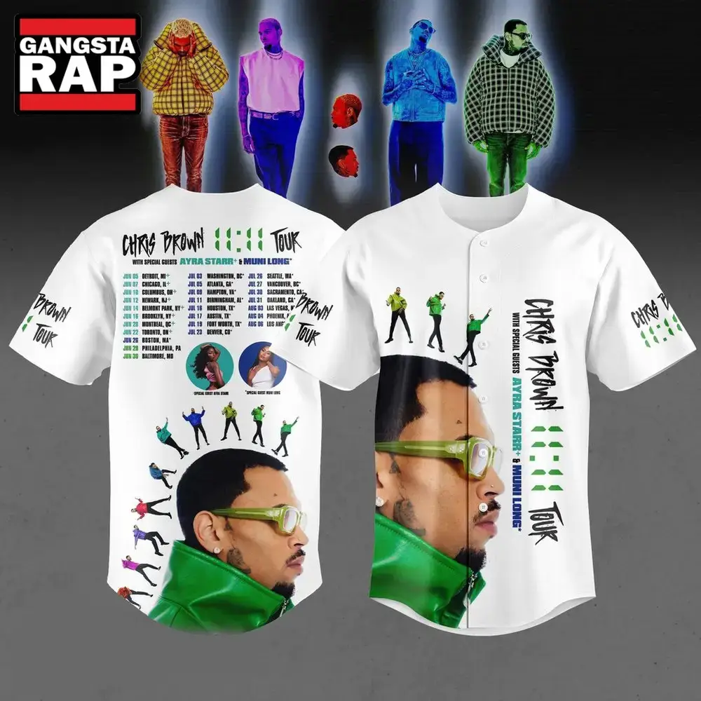 Chris Brown The 1111 Tour Schedule Baseball Jersey Image