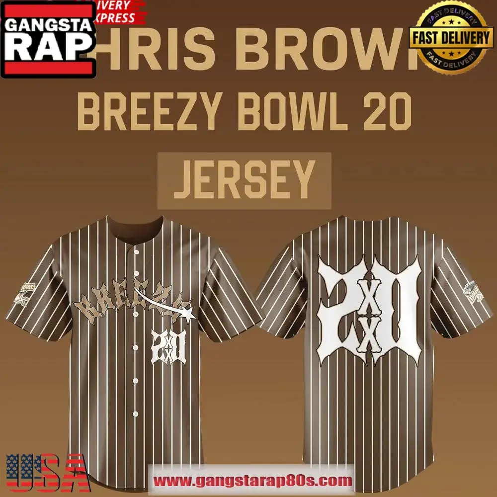 Chris Brown x Breezy Bowl 20 Special Baseball Jersey Shirt Image