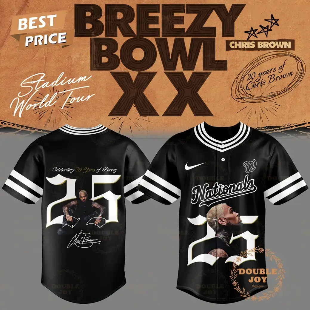 Chris Brown x Washington Nationals Breezy Bowl XX 25 Baseball Jersey Image