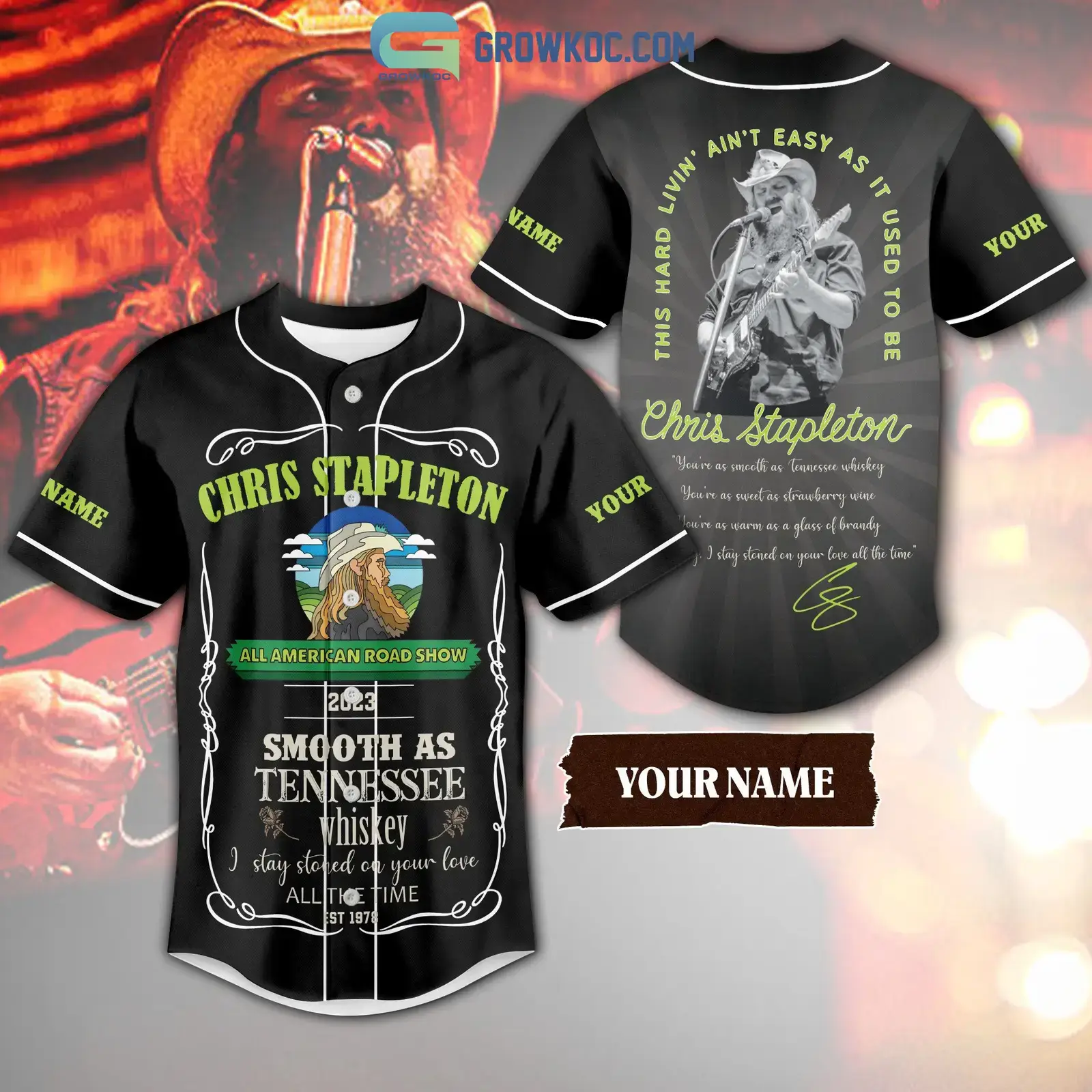 Chris Stapleton All American Road Show 2023 Personalized Baseball Jersey Image