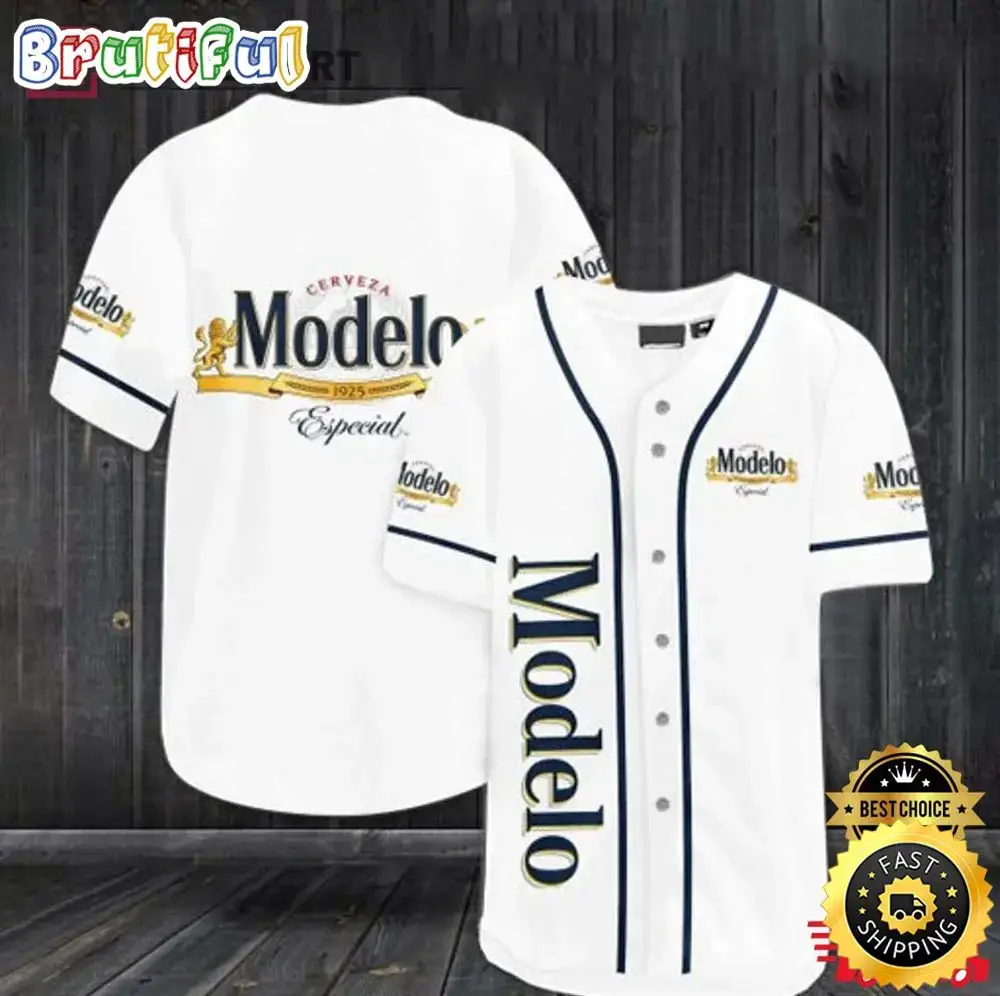 Christmas Gift Lover Beer White Modelo Especial Beer Baseball Jersey Image