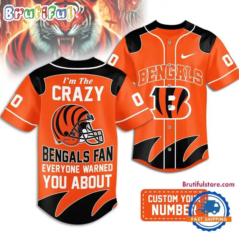 Cincinnati Bengals 2026 NFL Crazy Football Fan Personalized Jersey Shirt Image