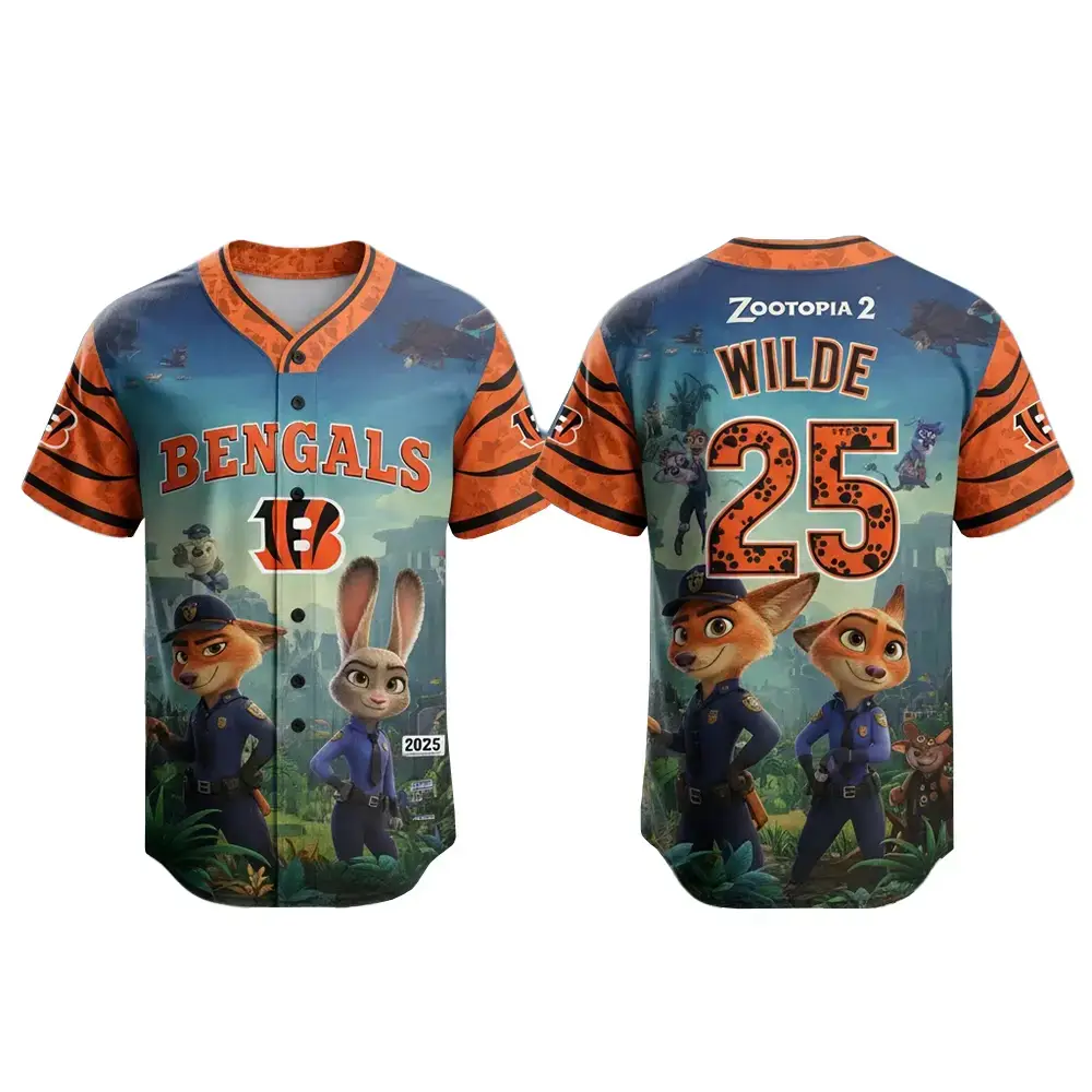 Cincinnati Bengals Zootopia 2 Wilde Hopps Baseball Jersey 2025 Image