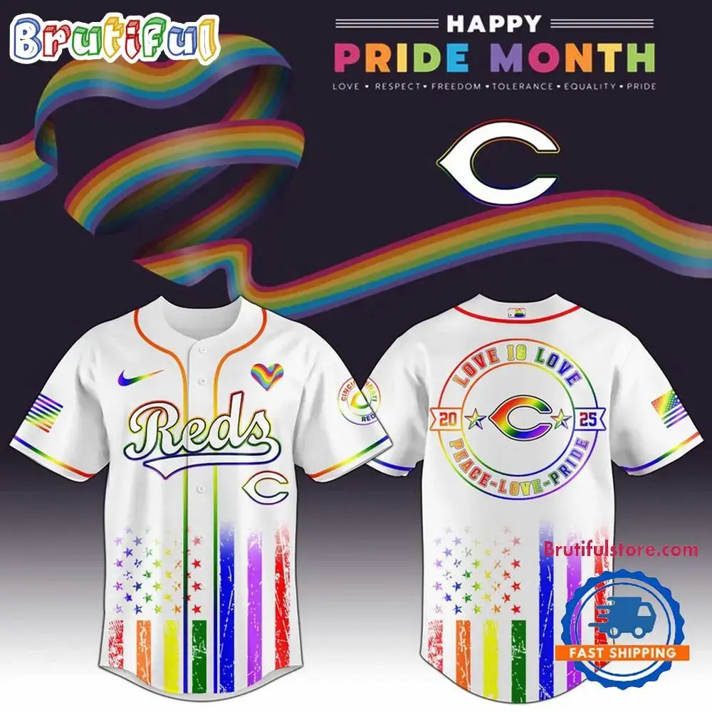 Cincinnati Reds 2025 Happy Pride Month Limited Edition Baseball Jersey Image