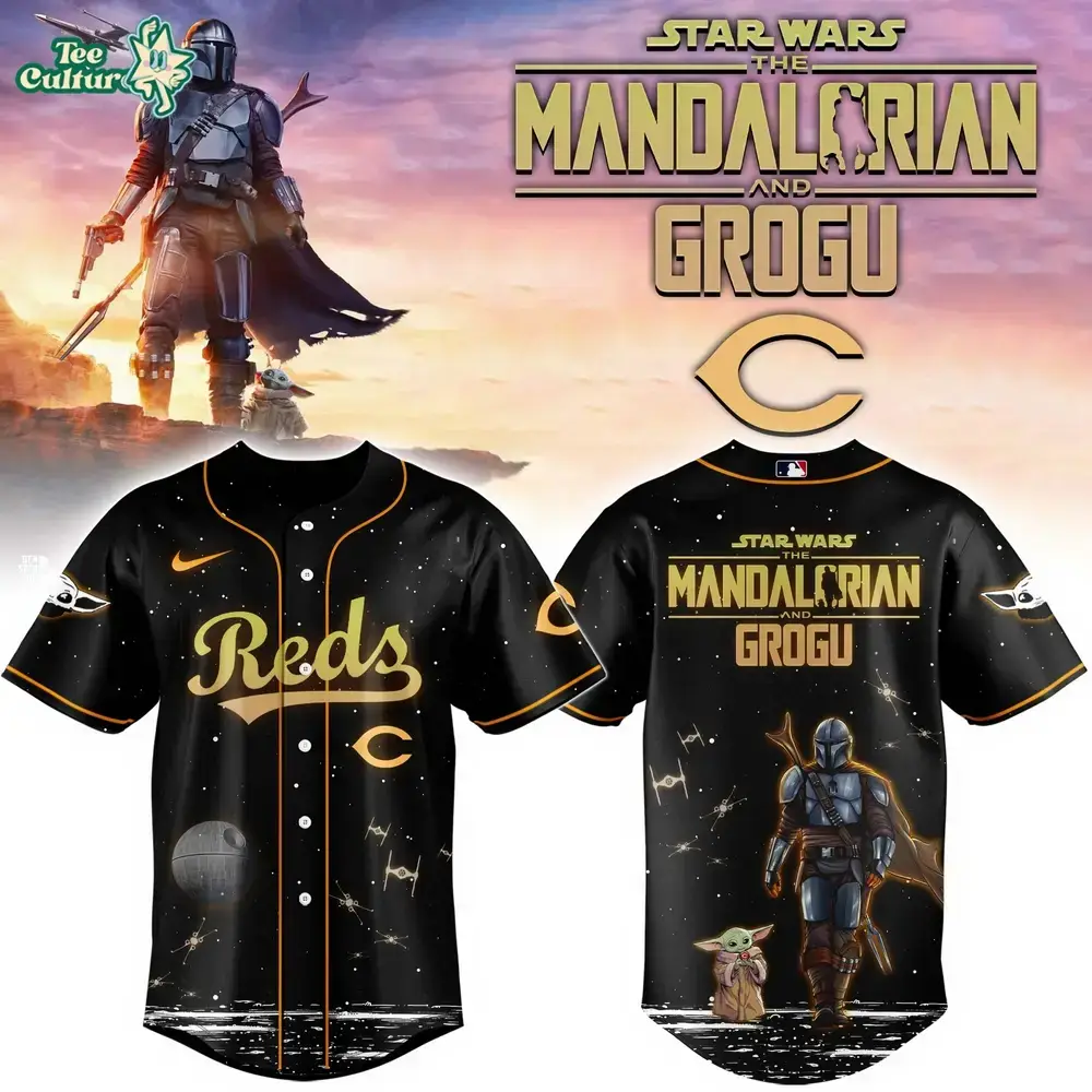 Cincinnati Reds Grogu & Mandalorian Special Edition Baseball Jersey Image