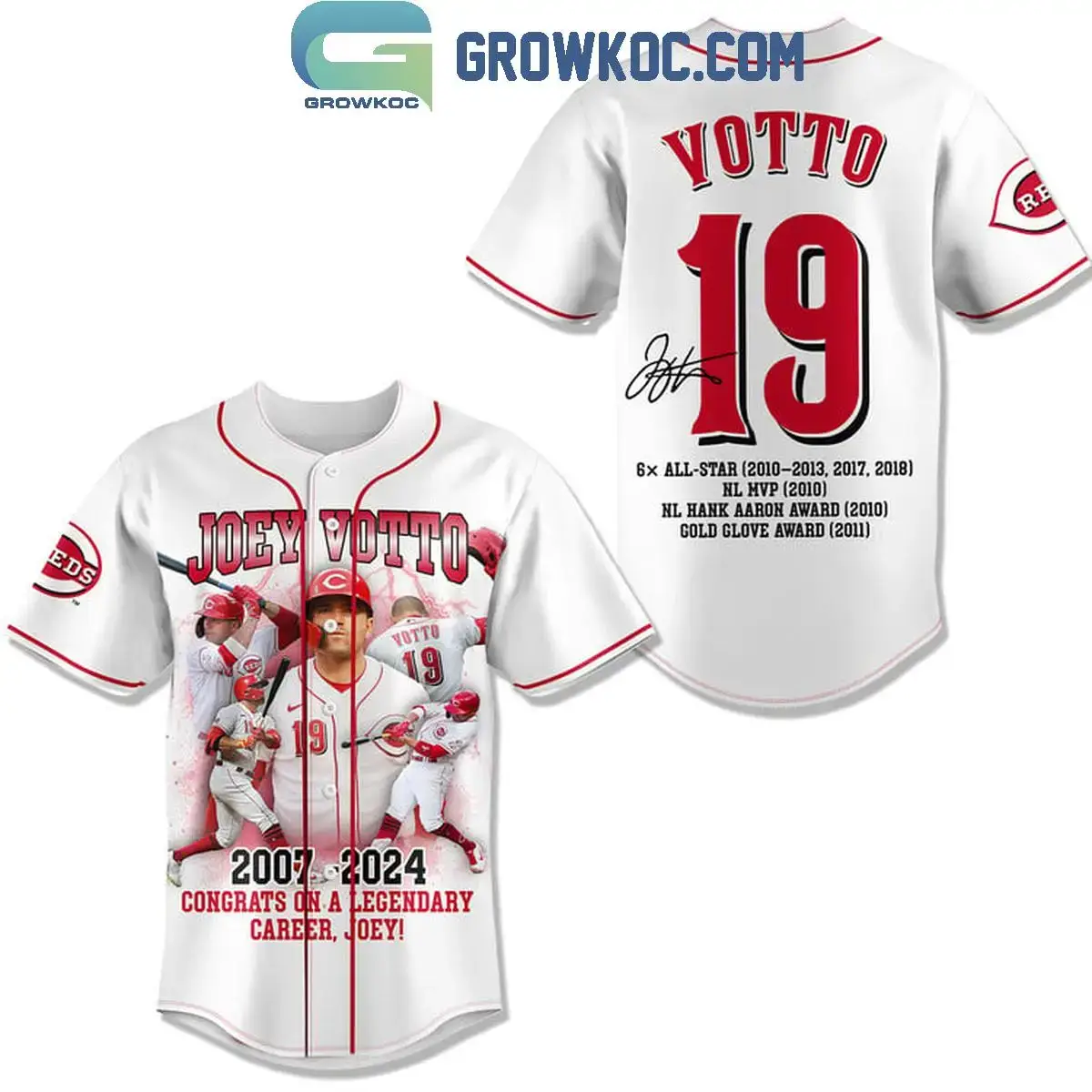 Cincinnati Reds Joey Votto 2007-2024 Thank You Joey Baseball Jersey Image