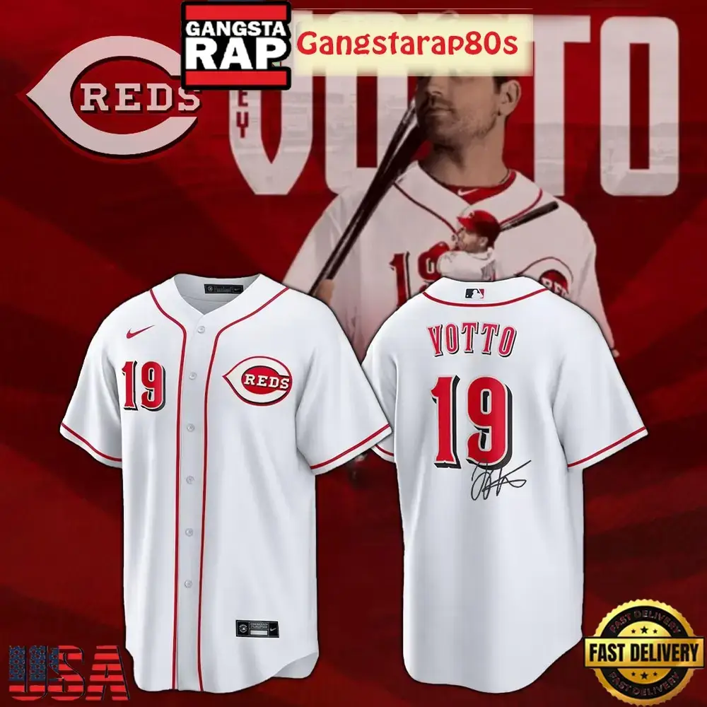 Cincinnati Reds Joey Votto Forever Number 19 Thank You Baseball Jersey Image