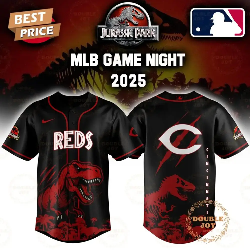 Cincinnati Reds Jurassic Park Game Night 2025 Limited Edition Baseball Jersey Image