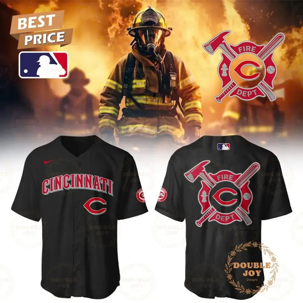 Cincinnati Reds Mlb 2025 Firefighter Appreciation Night Baseball Jersey Image