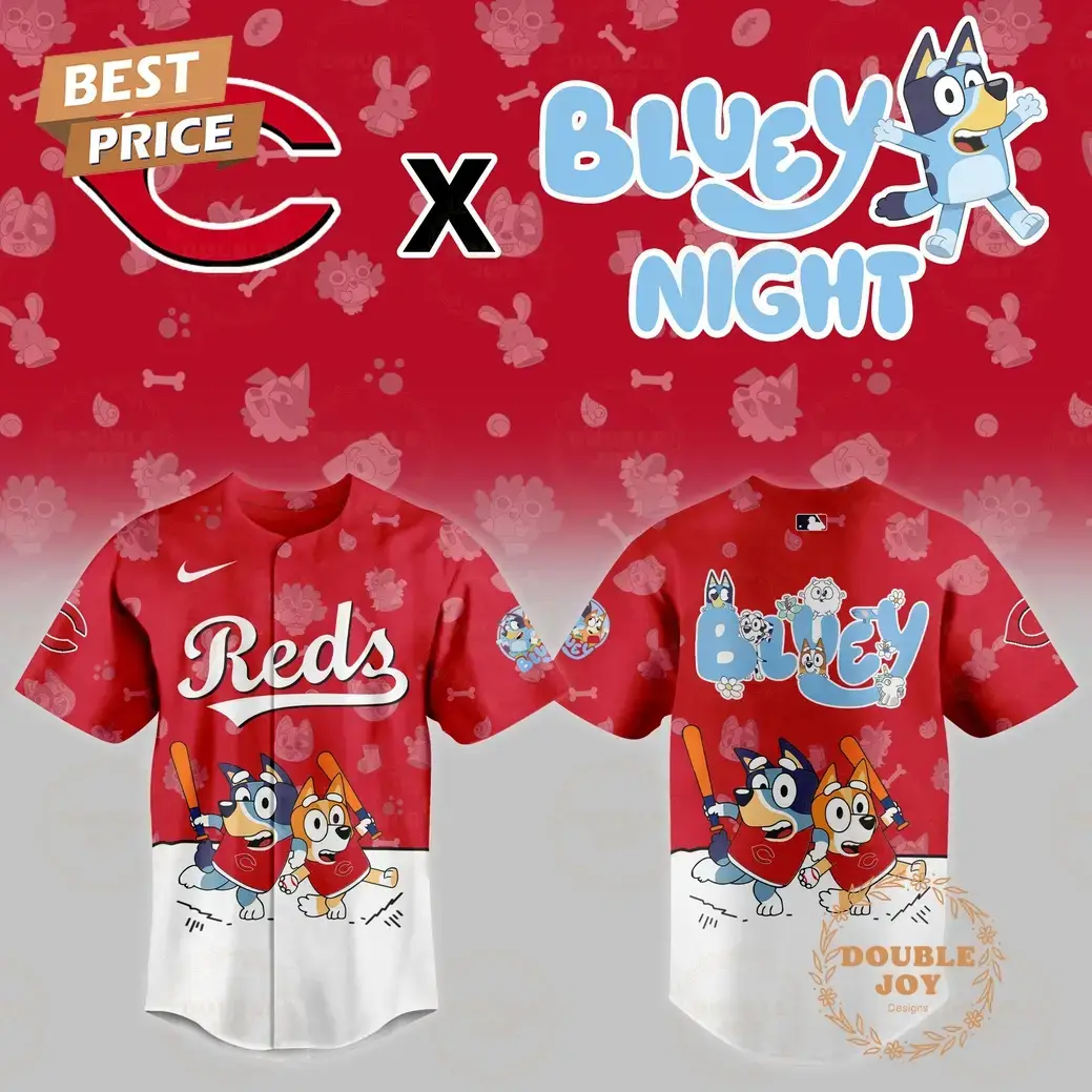 Cincinnati Reds MLB x Bluey Night 2025 Limited Edition Baseball Jersey Image