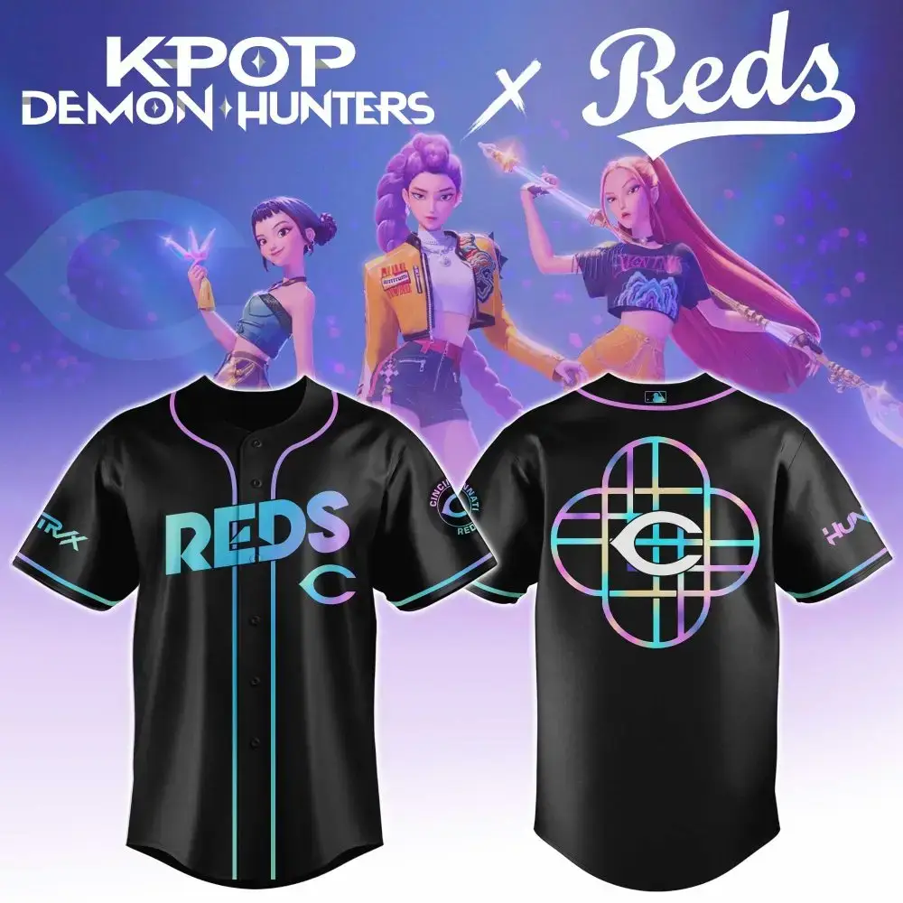 Cincinnati Reds Mlb X Kpop Demon Hunters Huntrx Baseball Jersey Image