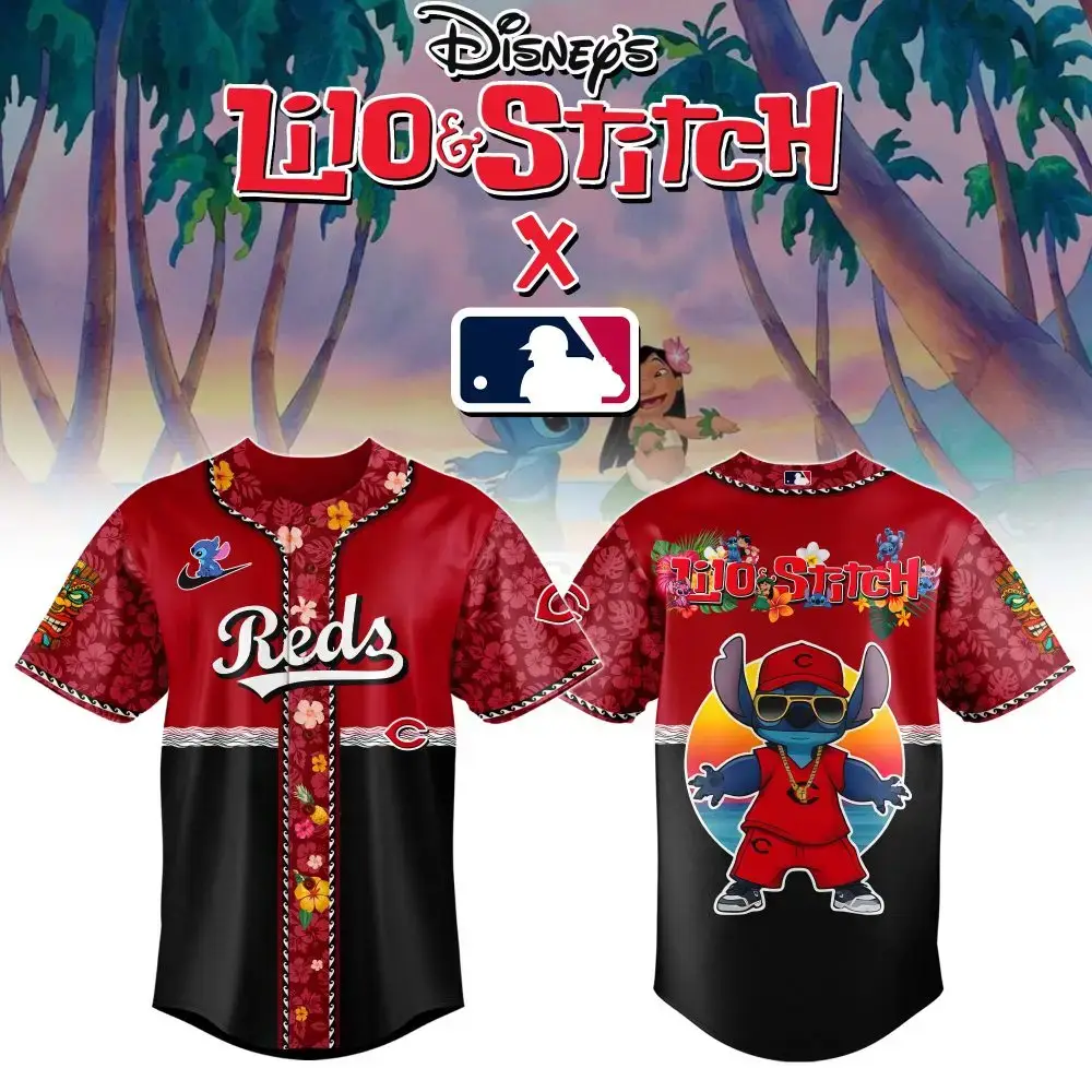 Cincinnati Reds Mlb X Lilo & Stitch Jersey Image
