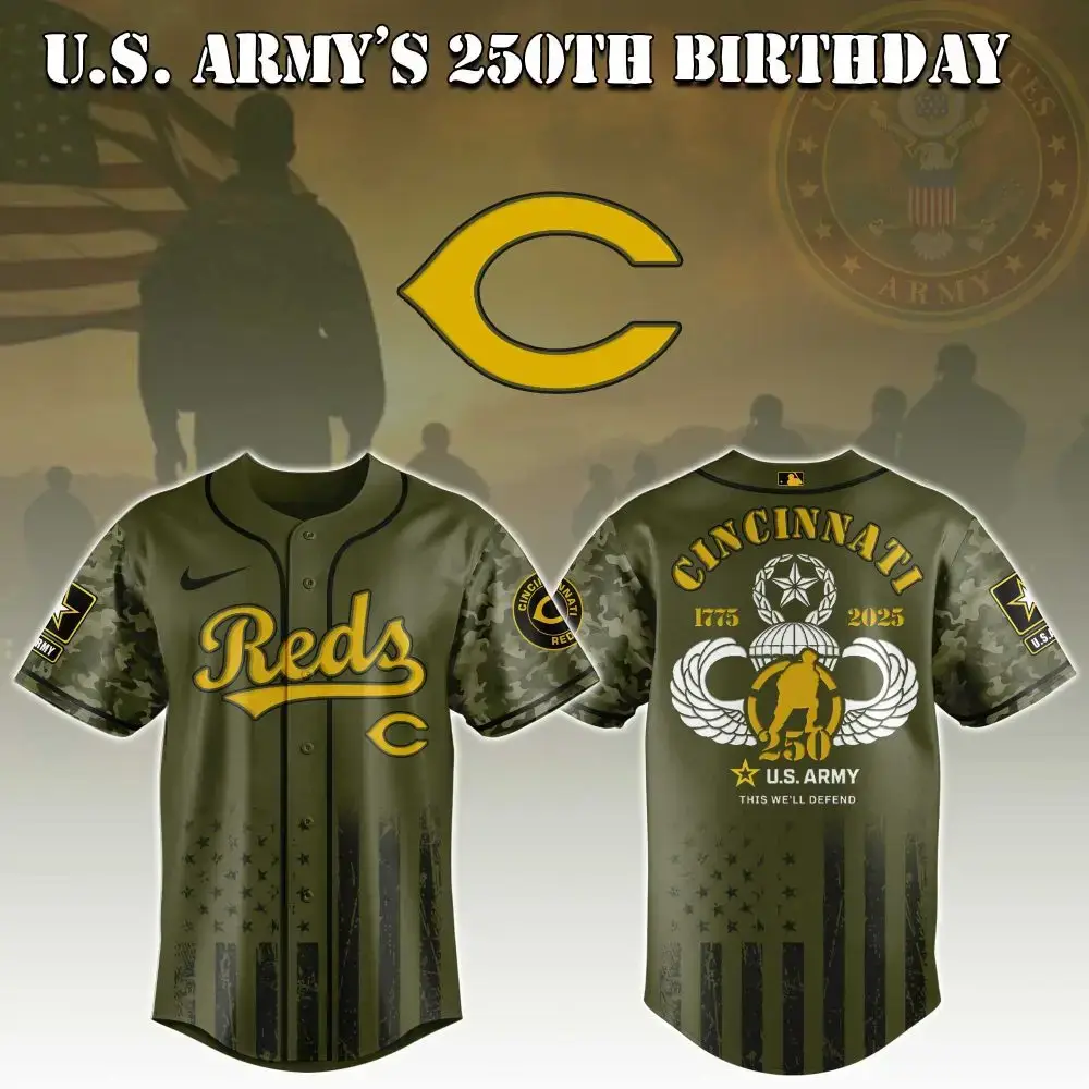 Cincinnati Reds Mlb X U.S. Army This We'Ll Defend Baseball Jersey Image