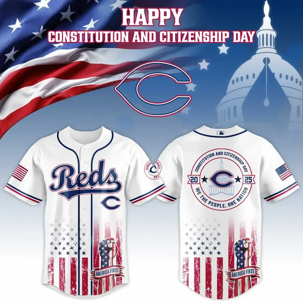 Cincinnati Reds Mlb X Usa Happy Constitution And Citizenship Day Baseball Jersey Image