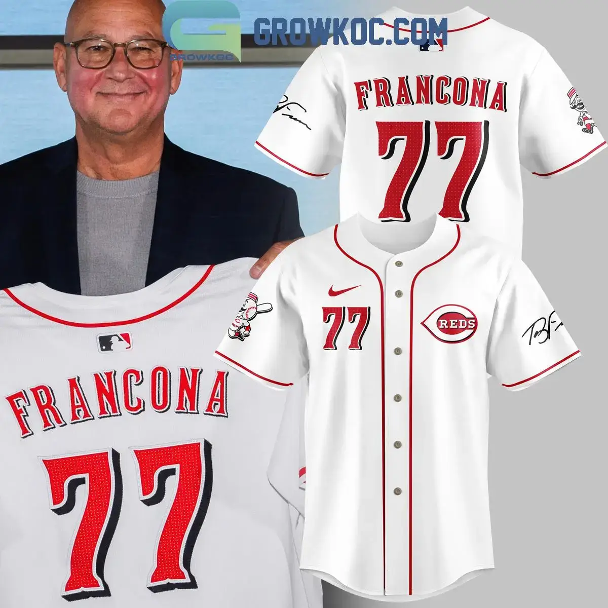 Cincinnati Reds Terry Francona Signature 2024 Baseball Jersey Image