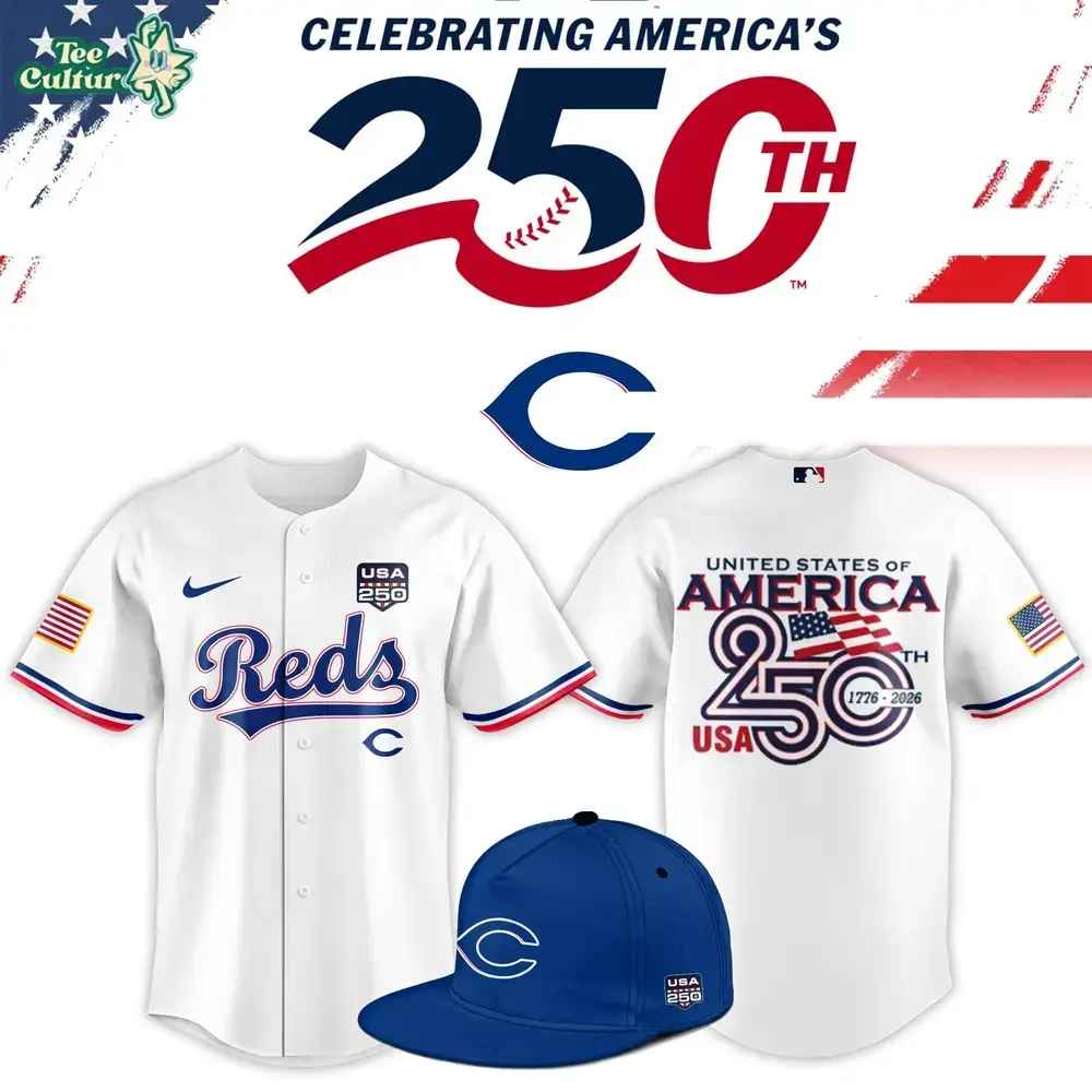 Cincinnati Reds USA 250th Anniversary American Heritage Baseball Jersey Image