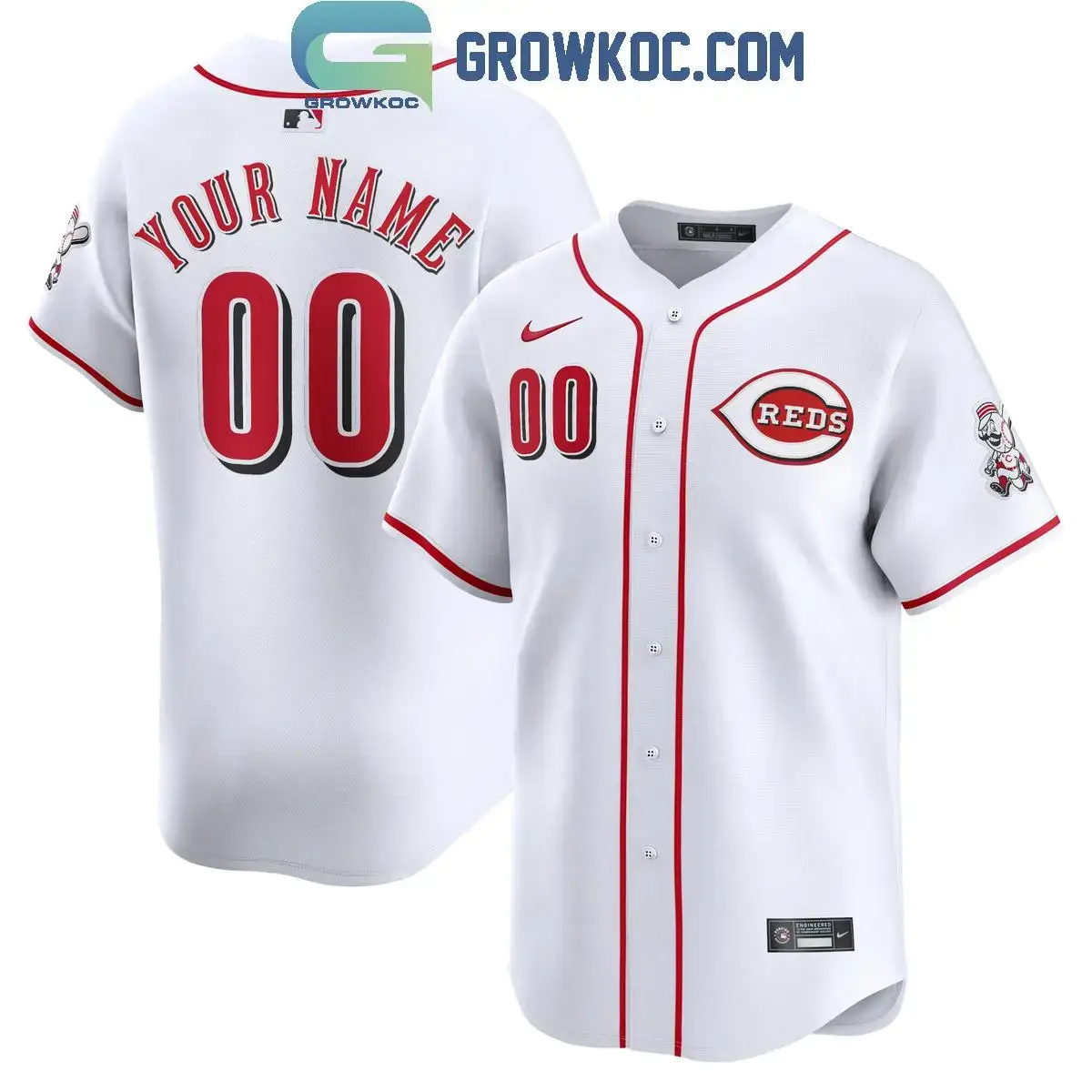 Cincinnati Reds White Home 2024 Forever Fan Personalized Baseball Jersey Image