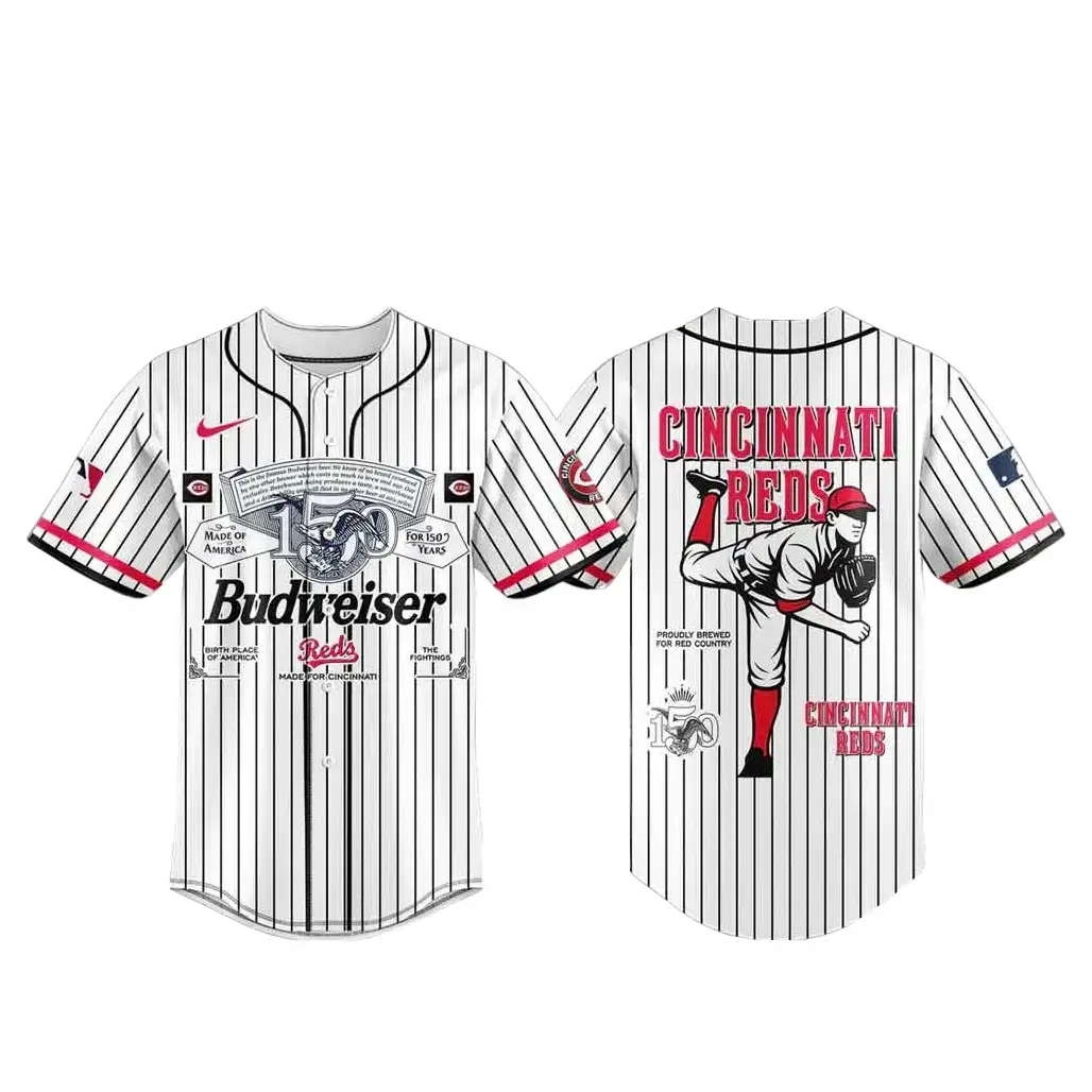 Cincinnati Reds X Budweiser 150Th Anniversary Baseball Jersey Image