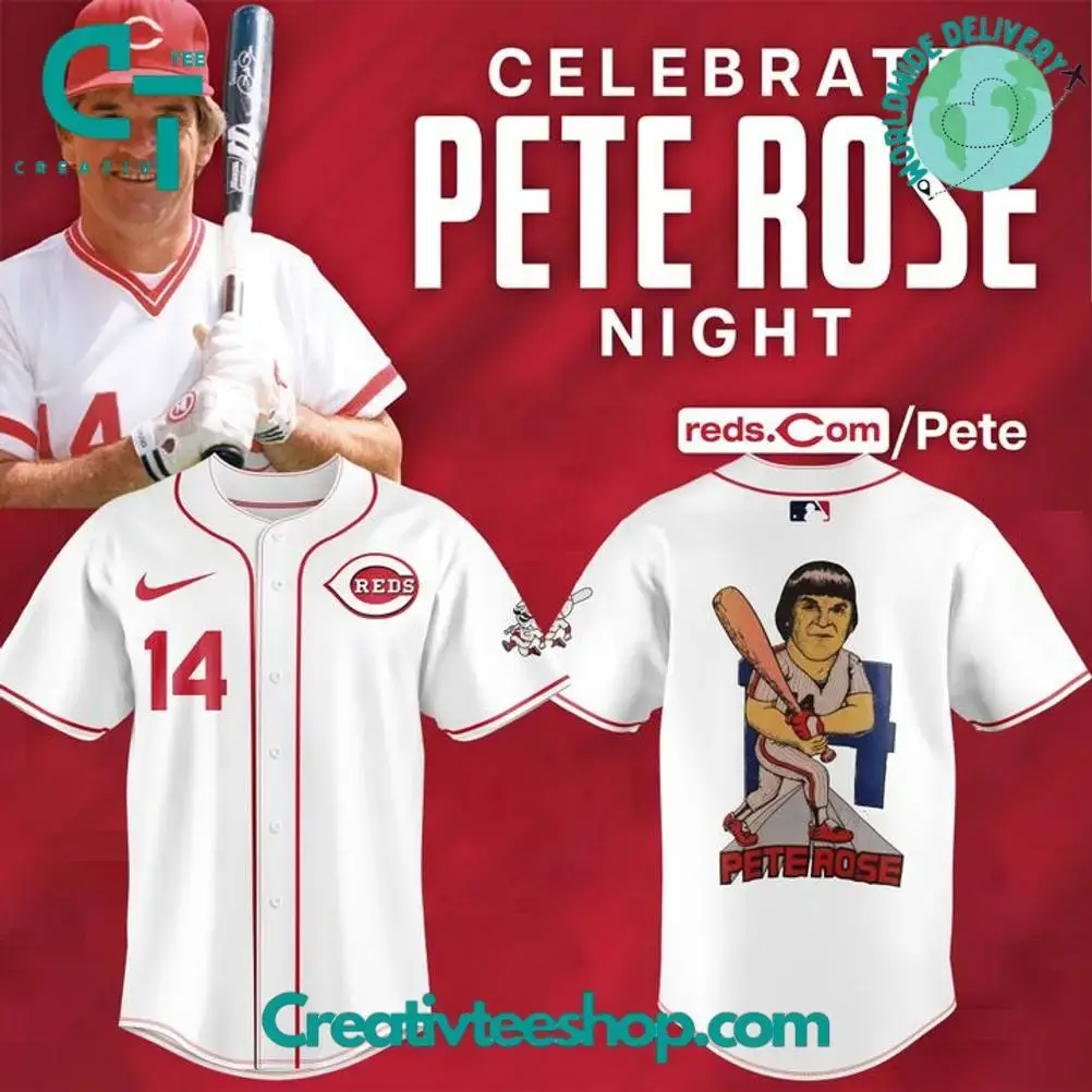 Cincinnati Reds X Celebrate Pete Rose Night Special White Baseball Jersey Image