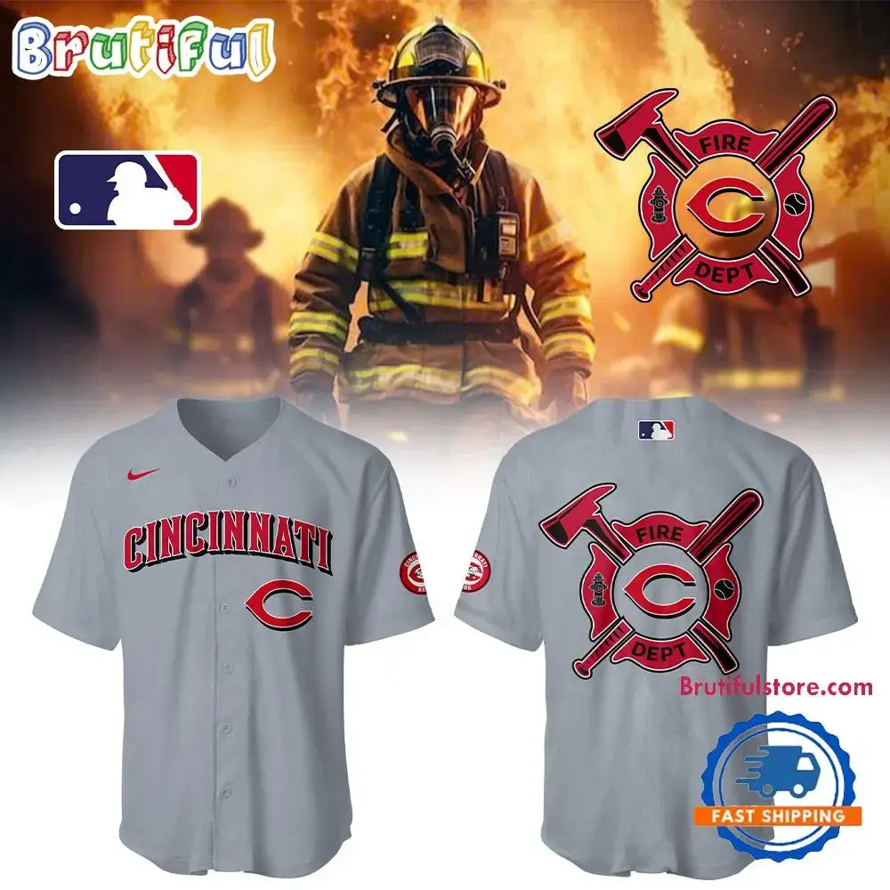 Cincinnati Reds x Firefighter Appreciation Night Jersey Image