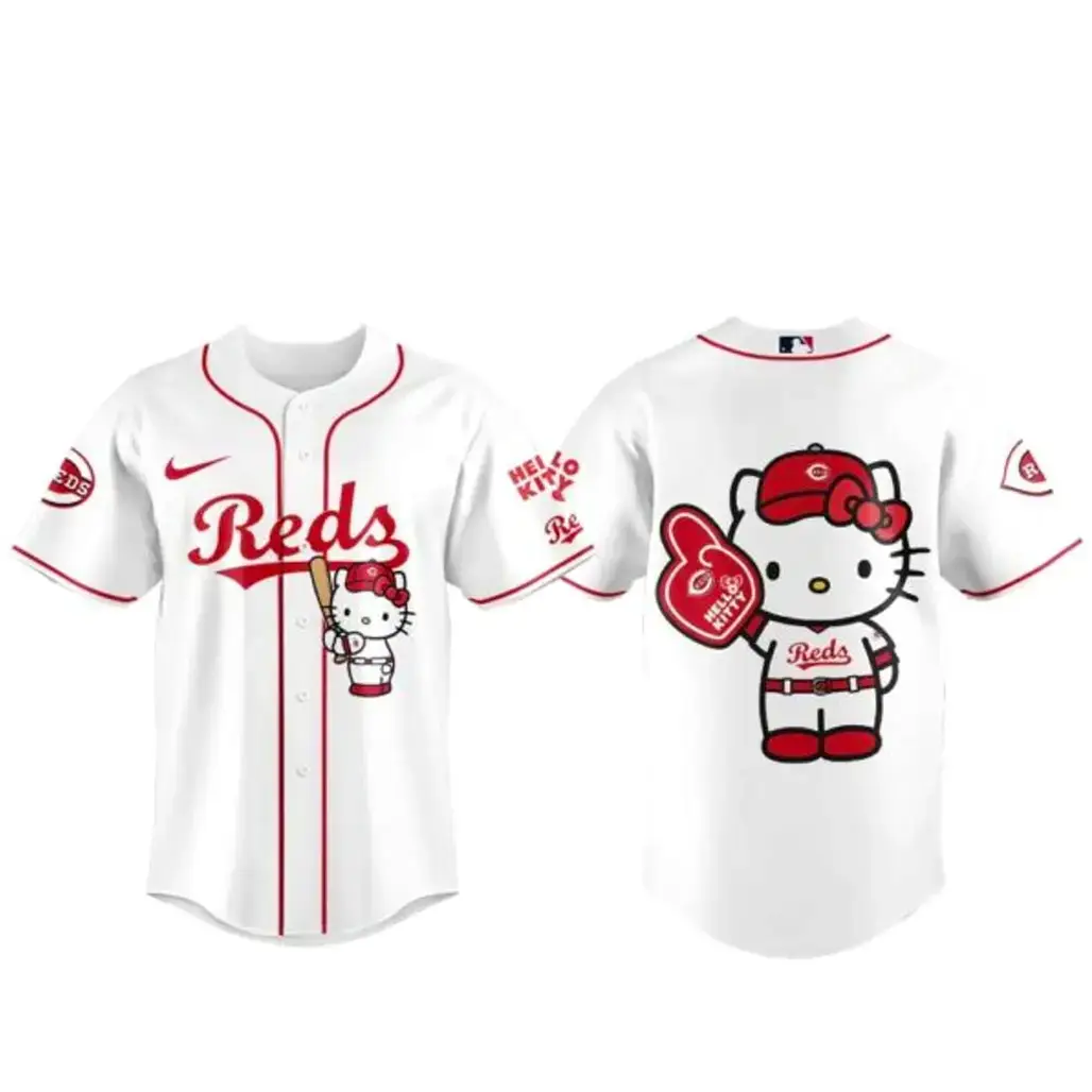 Cincinnati Reds x Hello Kitty 2026 White Baseball Jersey Image