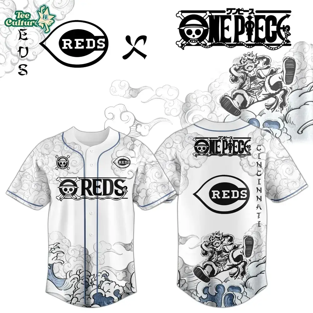Cincinnati Reds x One Piece Jersey 2026 Luffy Gear 5 Image