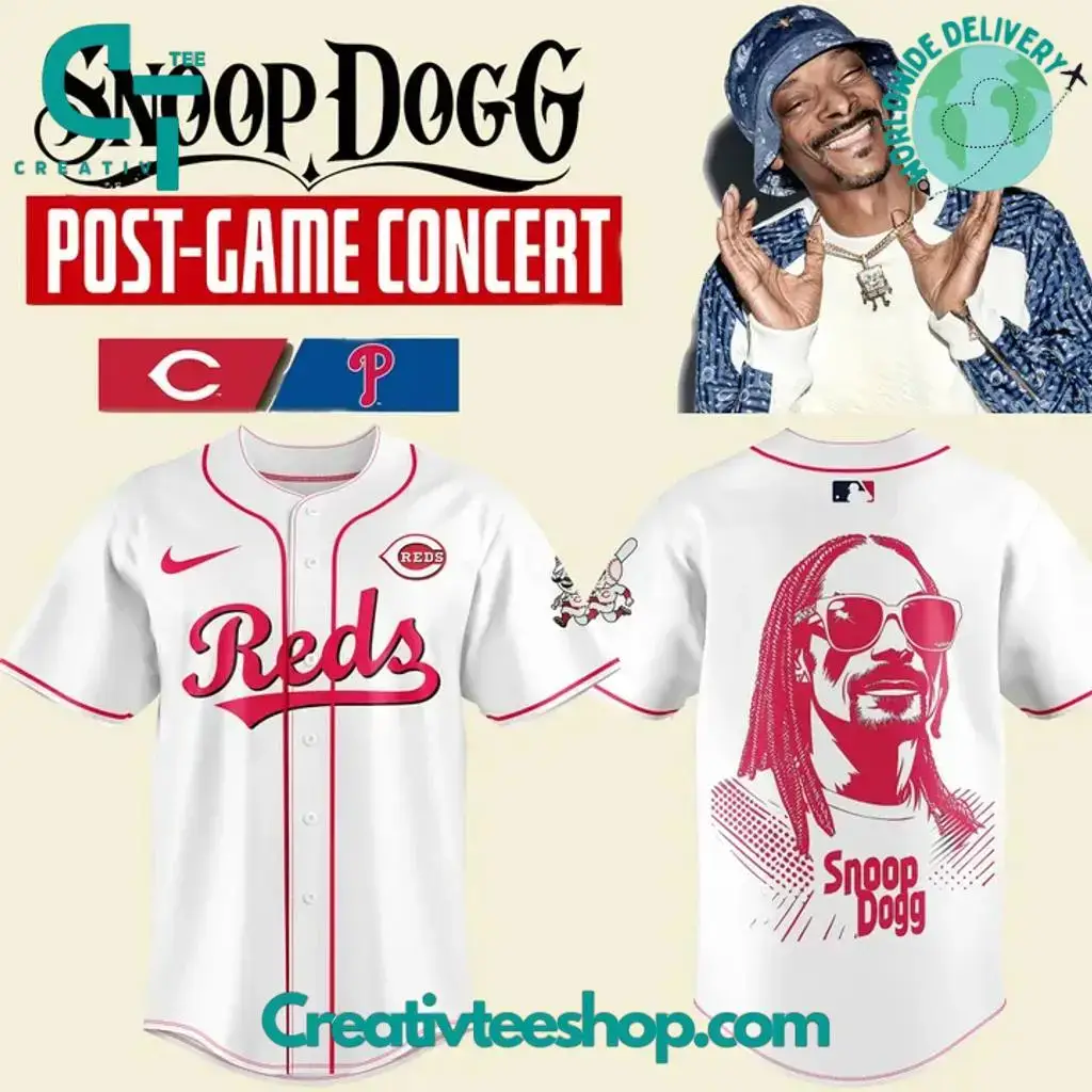 Cincinnati Reds X Snoop Dogg Post-Game Concert White Jersey Image