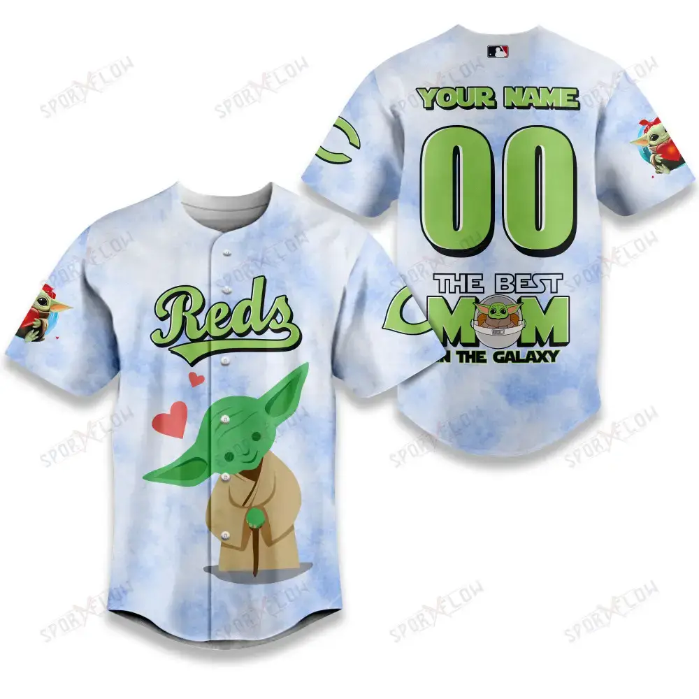 Cincinnati Reds X Star Wars Yoda Best Mom Custom Baseball Jersey Image