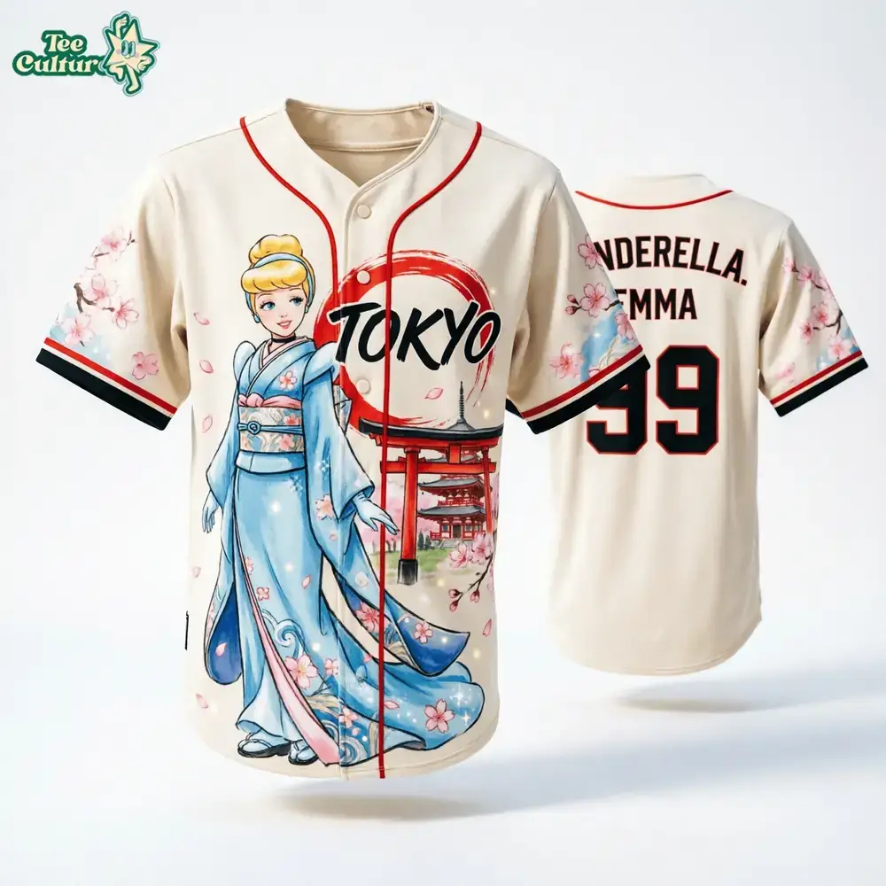 Cinderella Tokyo Princess Anime Inspired Baseball Jersey Image