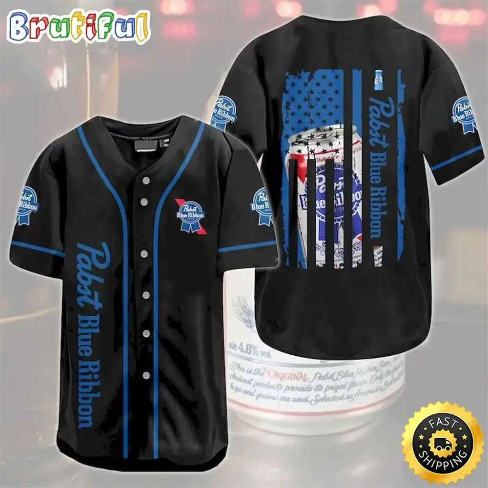 Classic Pabst Blue Ribbon Baseball Jersey Image